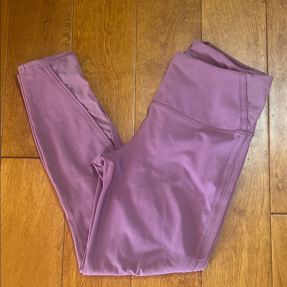 Yogalicious Lux Dusty Rose Pink Leggings Open Mesh Side Detail Size M Gym Yoga - Picture 1 of 9